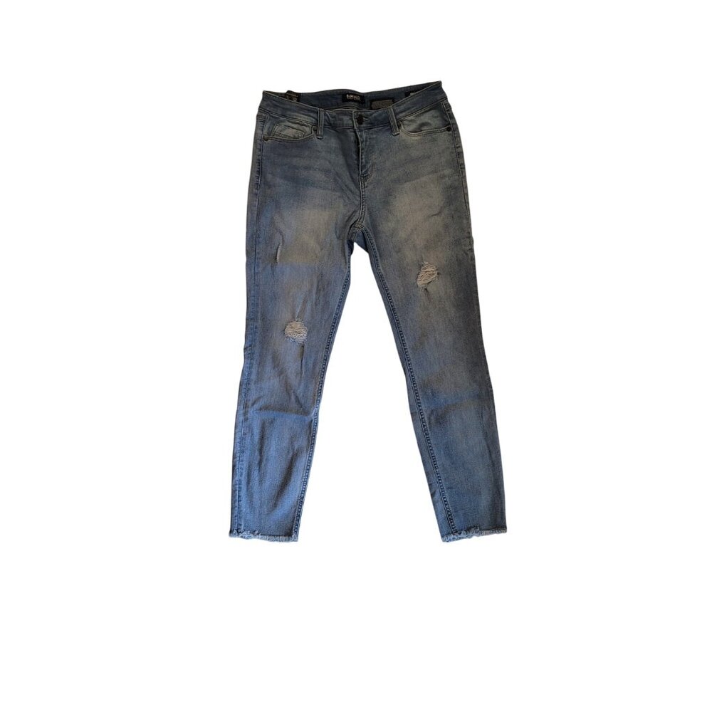Buffalo David Bitton Womens Jess Rip & Repair Mid-Rise Skinny Jeans 8/29 Light W